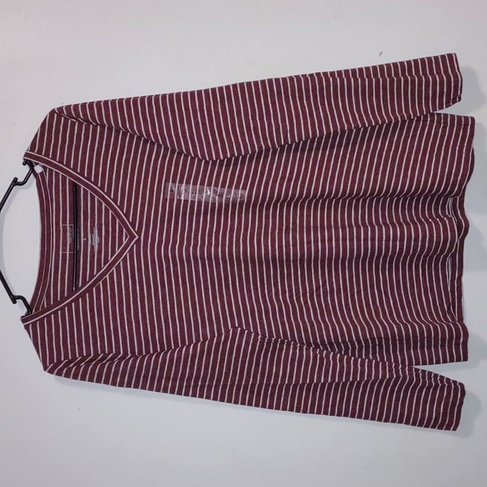 Misses Sonoma Stripe Red  Tops  Size L NWT